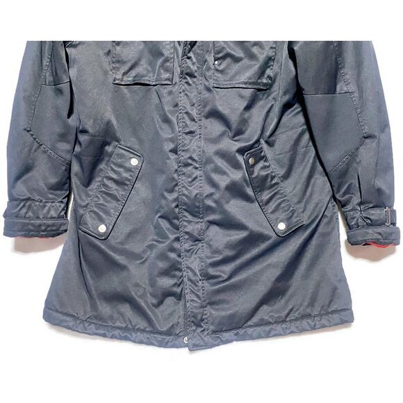 Victorinox Winter Coat Women's Large Heavy Duty Black Lined With Hidden Hood - Picture 4 of 9